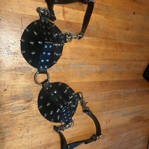 Black Studded Leather Harness